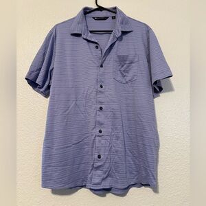 Travis Mathew Lavender Striped Button Down Shirt